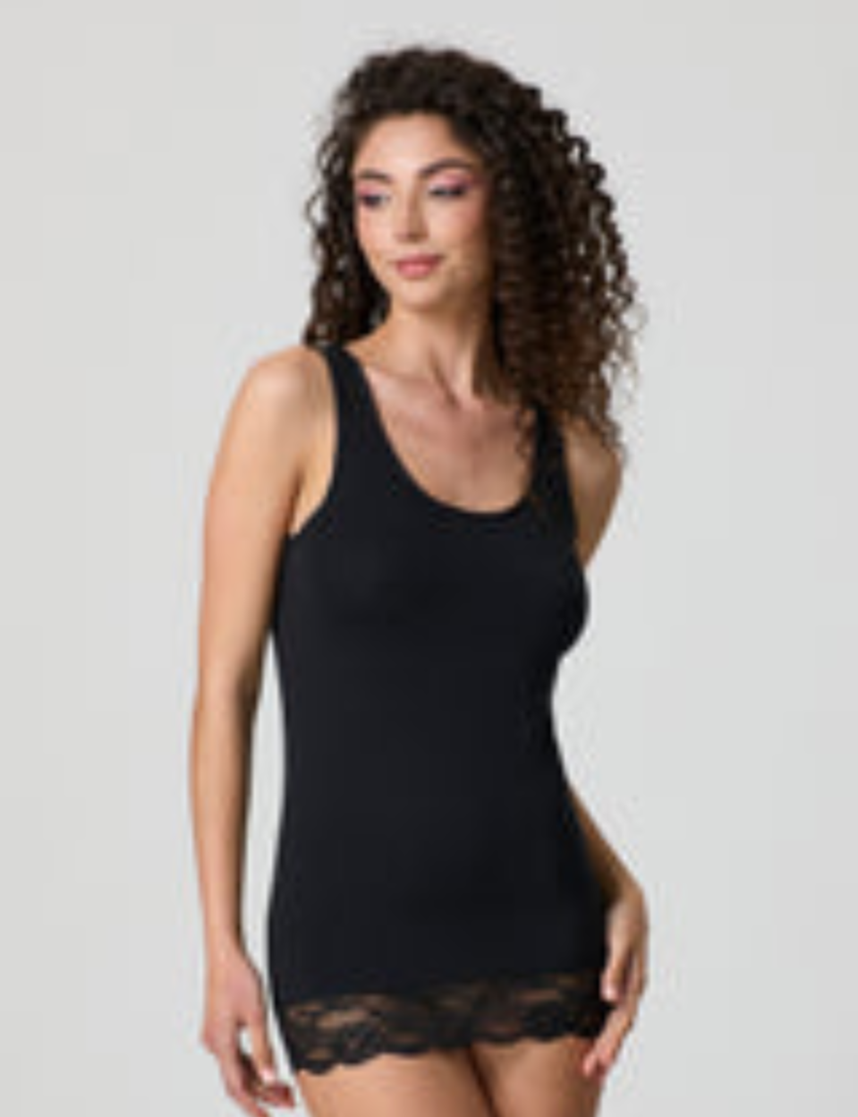Jadea - Canotta art. 4328 Spalla Larga con Balza in Pizzo in cotone e Modal