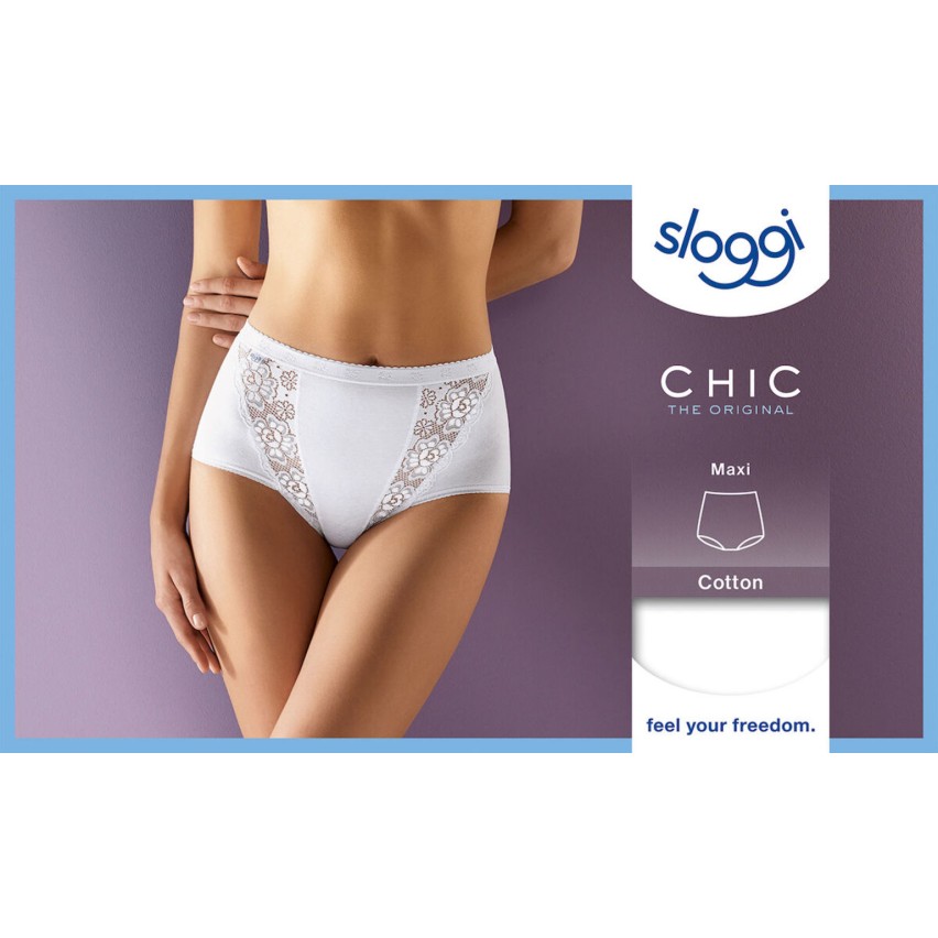 Slip donna marca Sloggi modello Chic Maxi in cotone elasticizzato in confezione di 2 pezzi - immagine 6