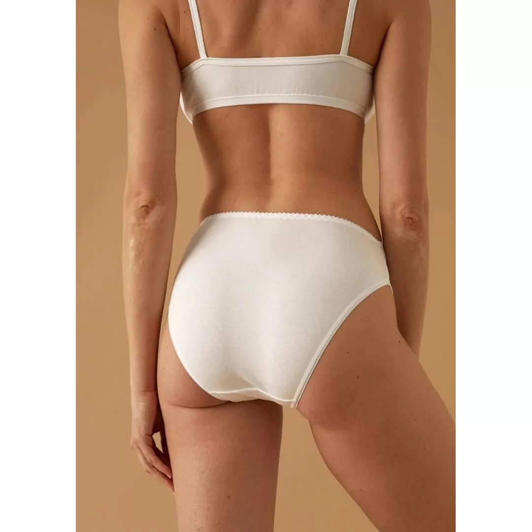 Slip donna a vita alta marca Jadea art. 788 in cotone e modal con inserti in pizzo - immagine 4