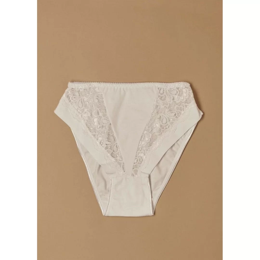 Slip donna a vita alta marca Jadea art. 788 in cotone e modal con inserti in pizzo - immagine 5