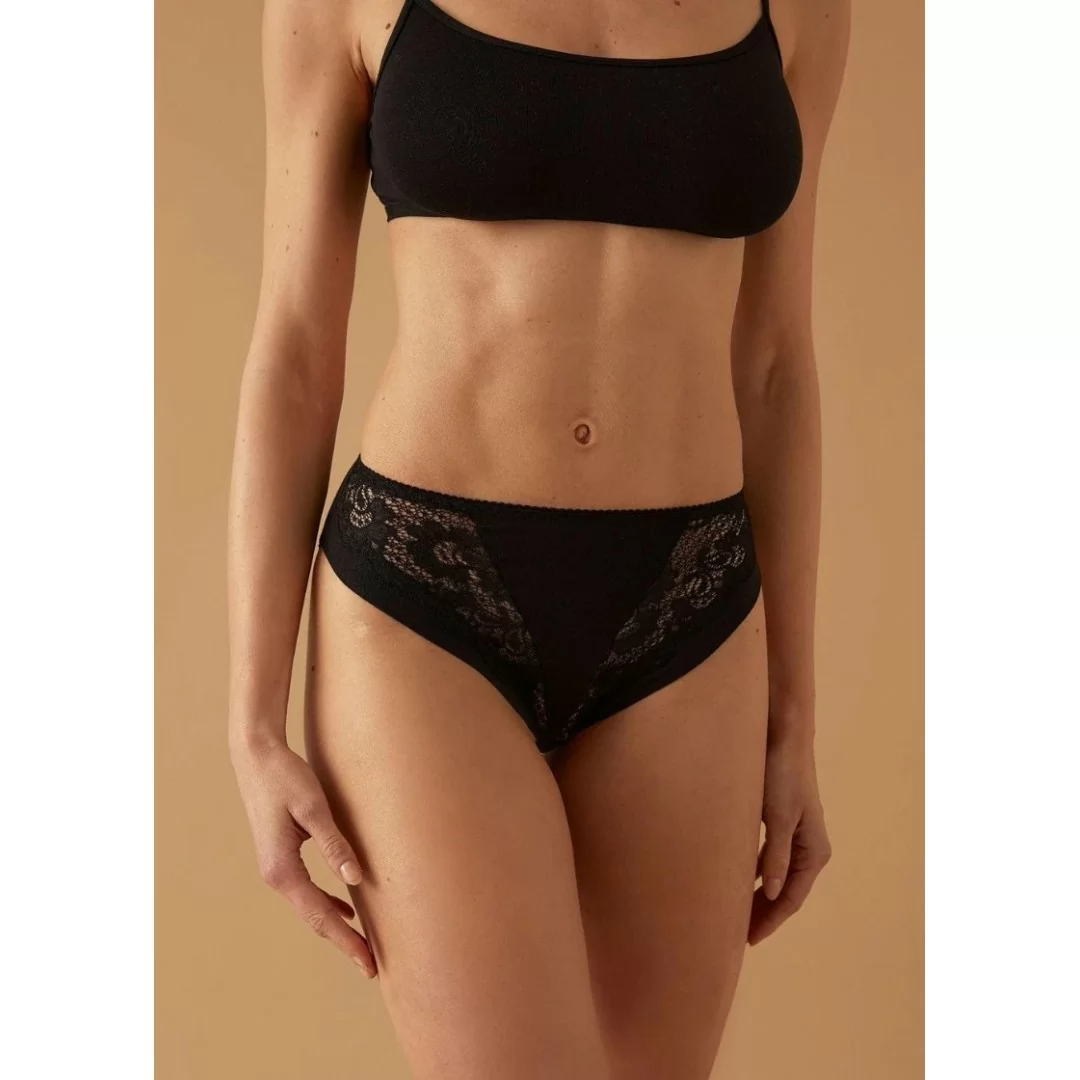 Slip donna a vita alta marca Jadea art. 788 in cotone e modal con inserti in pizzo - immagine 7