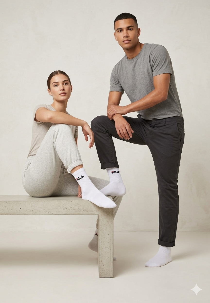 Calzini unisex marca Fila in cotone elasticizzato in confezione da 3 paia a soli 5€ - immagine 2