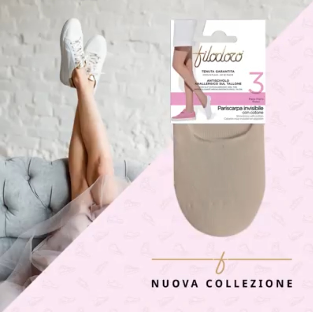 Fantasmino pariscarpa donna Filodoro con silicone antiscivolo al tallone confezione da tre paia - immagine 2