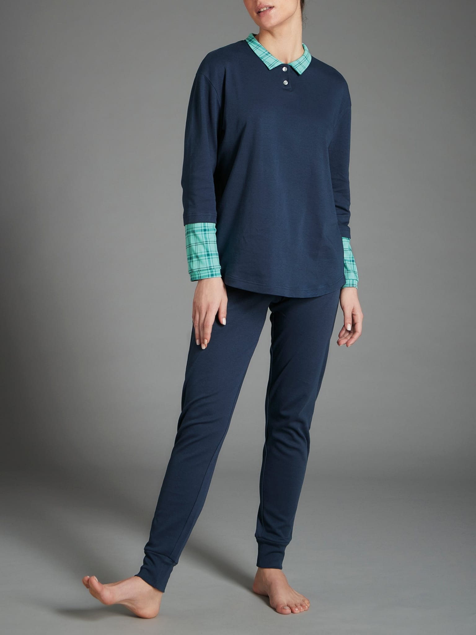 Pigiama donna invernale Ragno in 100% caldo cotone art. DA41N1 col. 427F