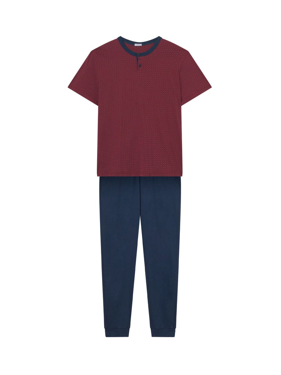 Pigiama uomo Ragno art. U445NT col. 153F a tre pezzi, maglia a mezza manica, pantalone lungo e pantalone corto in puro cotone - immagine 4