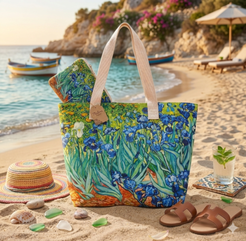 Borsa mare "Quadri d' Autore" modello "Iris" di Vincent Van Gogh