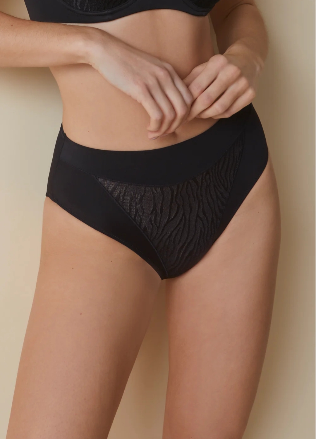Selene - Slip Donna Norma in Morbida Microfibra Tulle e Jacquard - immagine 6