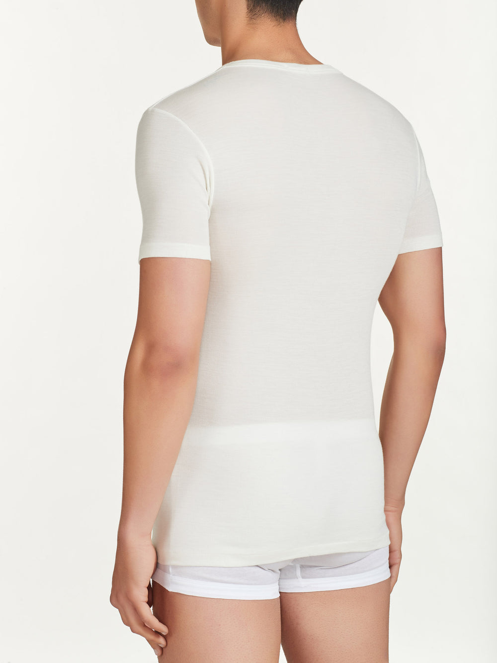 Ragno - Maglia uomo serie WSK lana e seta mezza manica scollo V - immagine 2