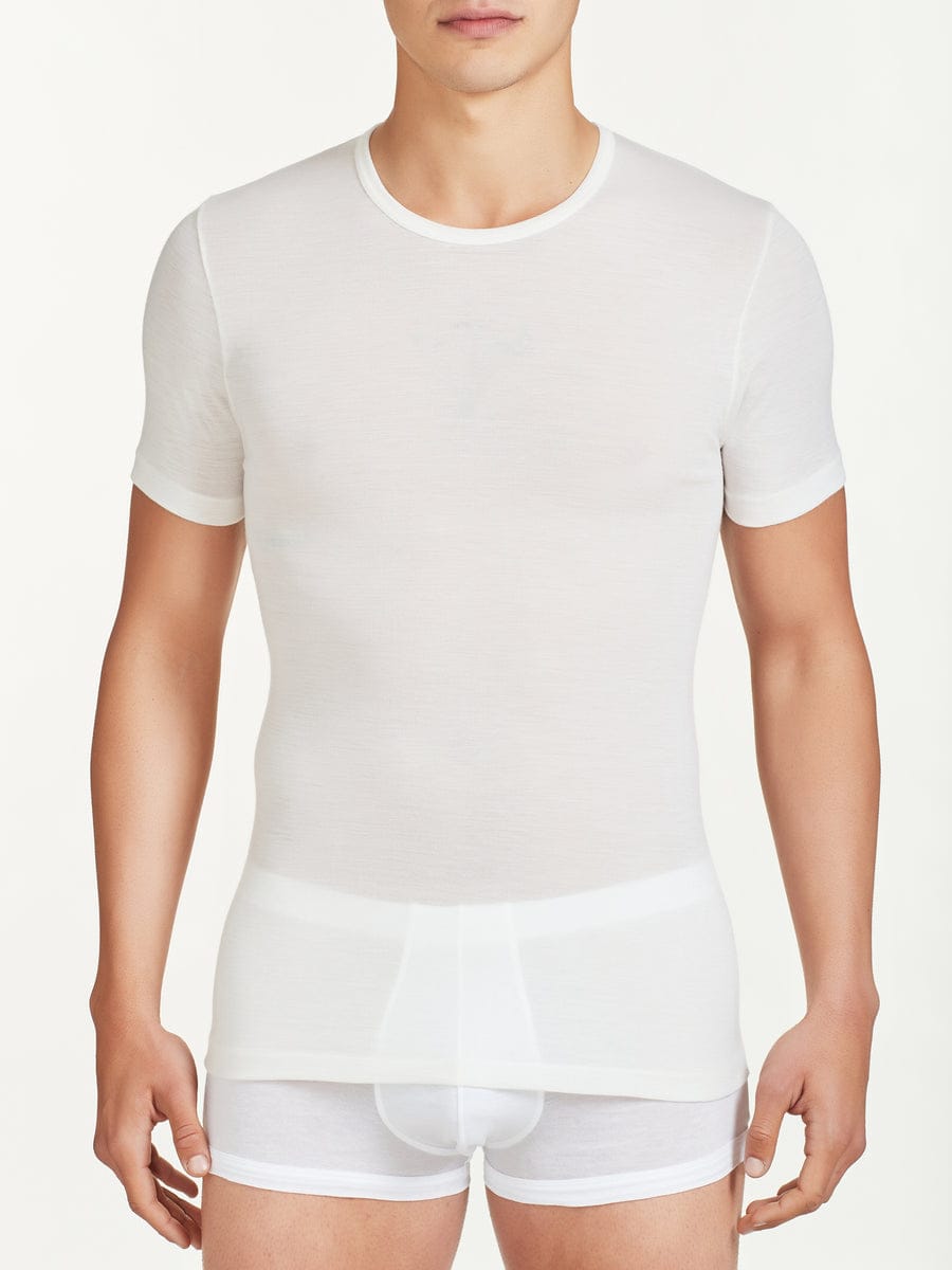 Maglia Ragno a mezza manica uomo girocollo in pregiata lana modello Wonderwool - immagine 10