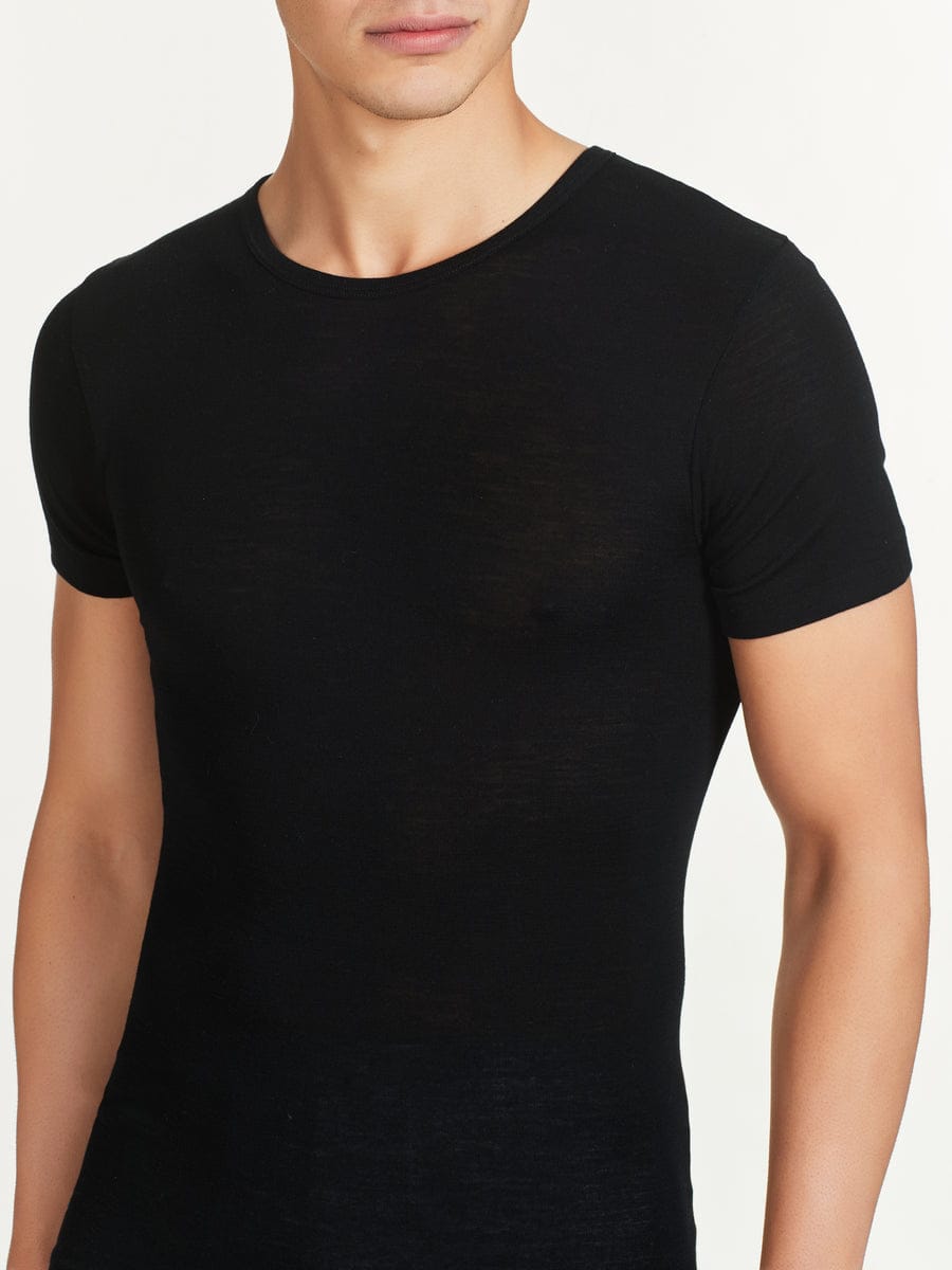 Maglia Ragno a mezza manica uomo girocollo in pregiata lana modello Wonderwool - immagine 8