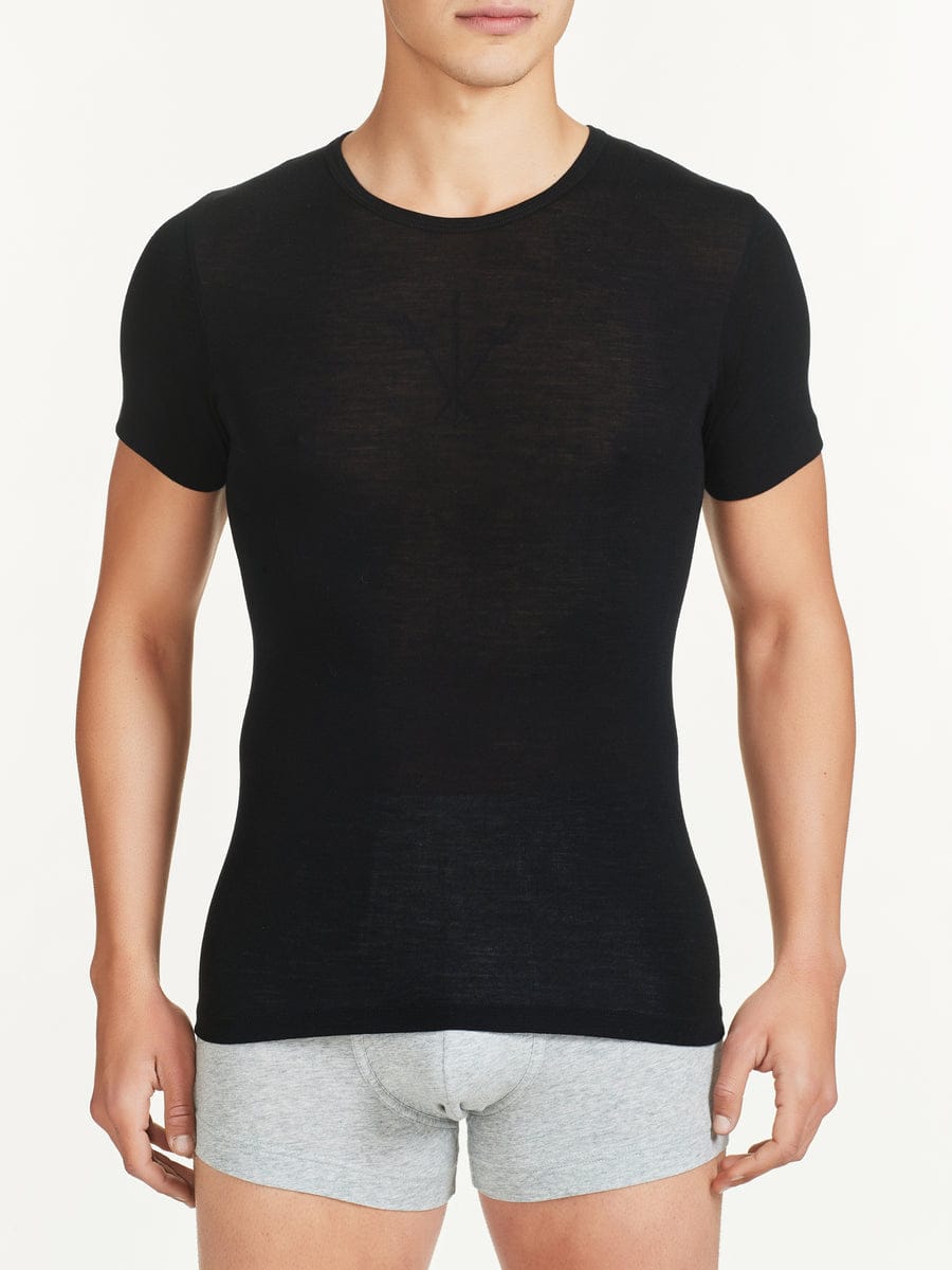 Maglia Ragno a mezza manica uomo girocollo in pregiata lana modello Wonderwool - immagine 7