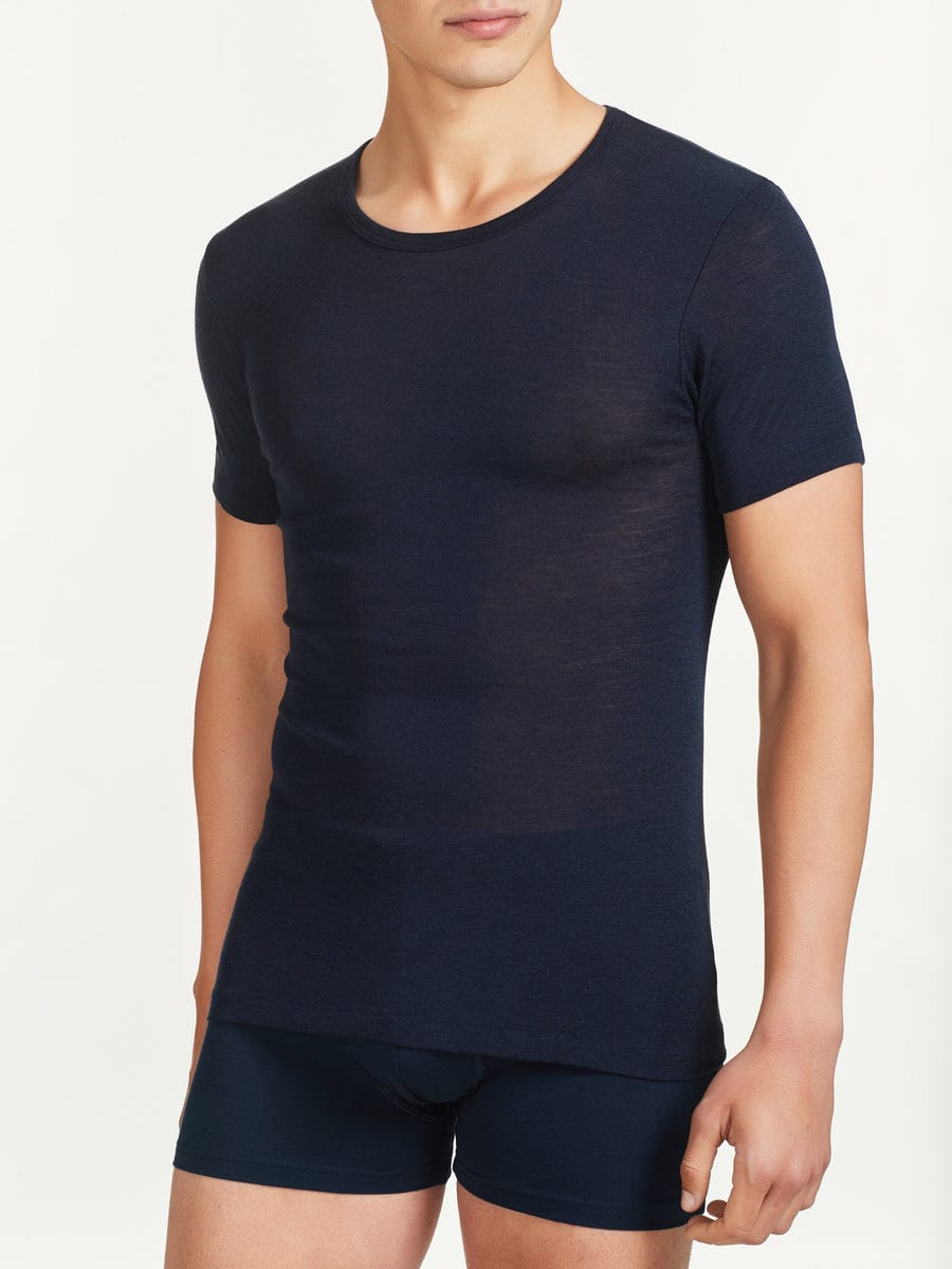 Maglia Ragno a mezza manica uomo girocollo in pregiata lana modello Wonderwool - immagine 4