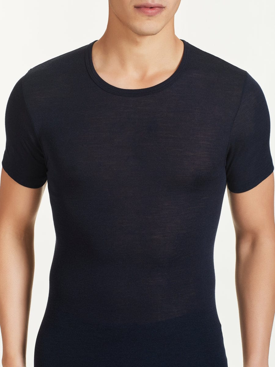 Maglia Ragno a mezza manica uomo girocollo in pregiata lana modello Wonderwool - immagine 5