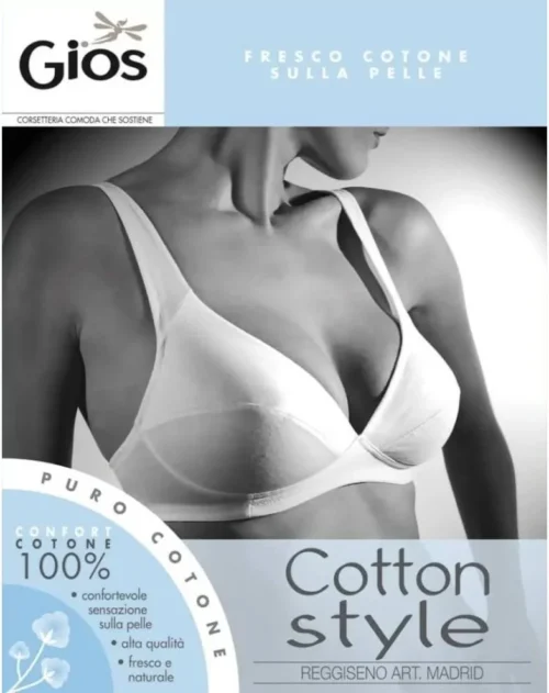 Gios - Reggiseno Madrid Cotton Style scollatura profonda