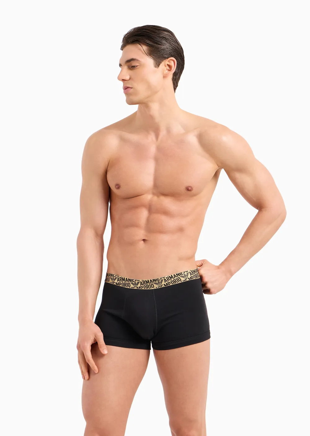 Bipack boxer parigamba Emporio Armani serie oro in cotone elasticizzato - immagine 2