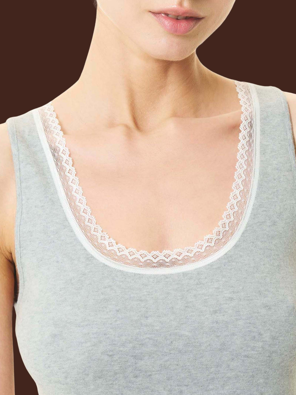 Ragno – Canotta donna Thermo cotton – Spalla larga bordo pizzo - immagine 6