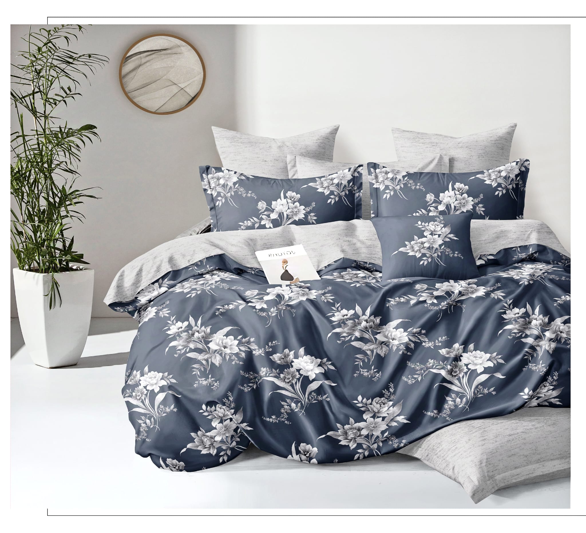 Copripiumino matrimoniale modello " fiori di notte "