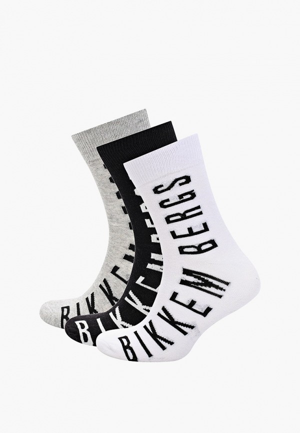 Bikkembergs - 3 Calzini uomo in cotone Stretch (bianco/nero/grigio) - immagine 5
