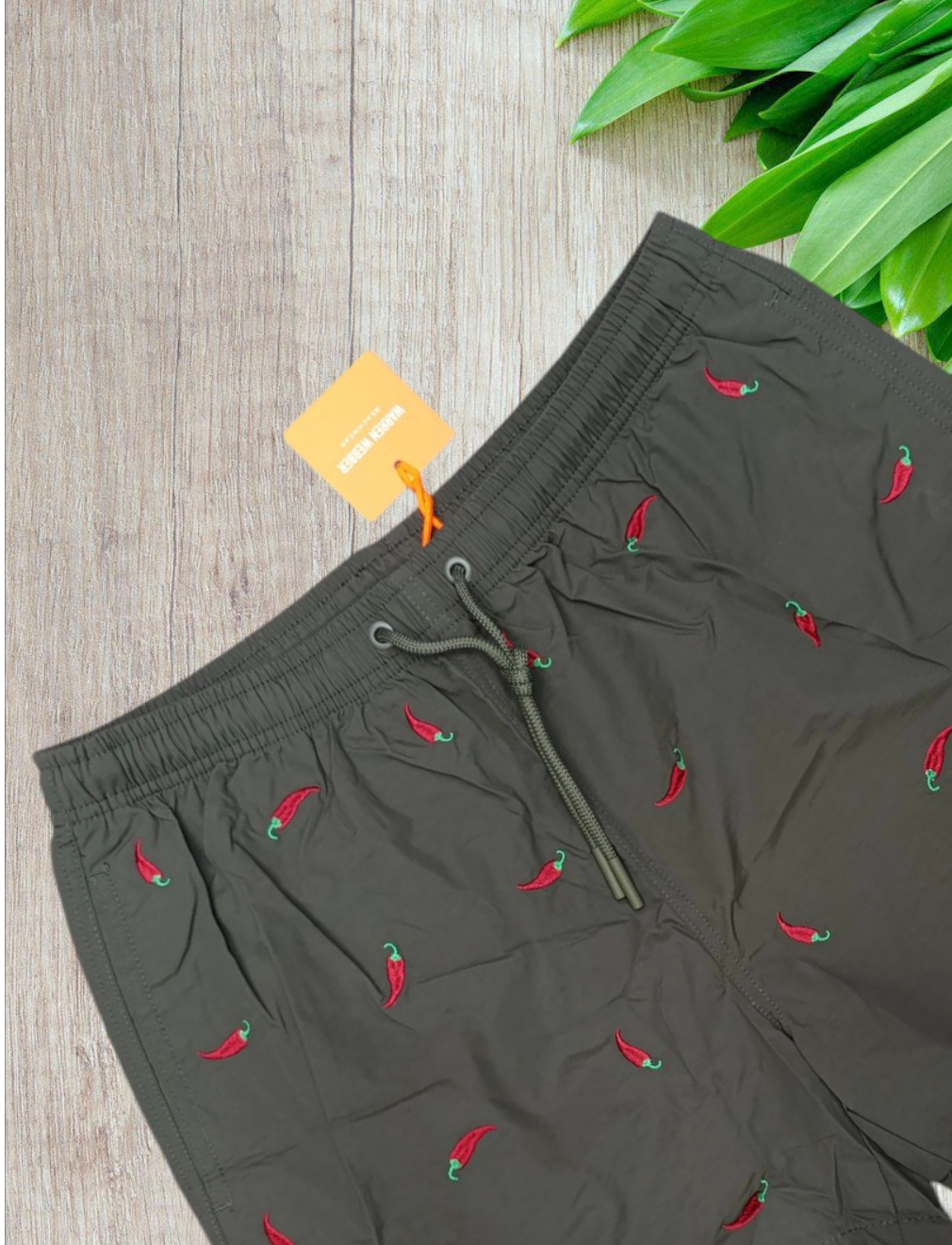 Costume uomo a pantaloncino modello "peperoncino" in colore verde militare - immagine 2