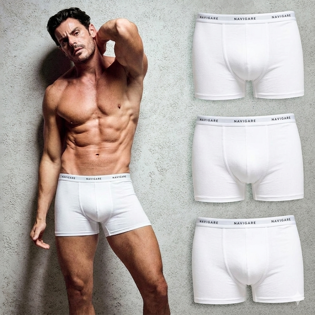 Navigare - 3 Boxer uomo art. 103/T in cotone con elastico esterno - immagine 4