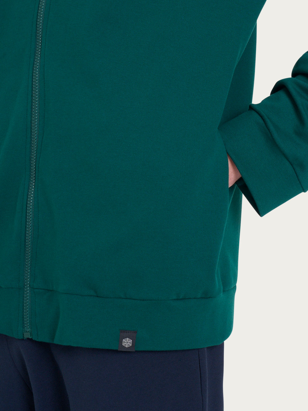 Tuta uomo marca Ragno in Eco e fresco Cotton Piquet Stretch - Outer Space in colore verde foresta - immagine 3
