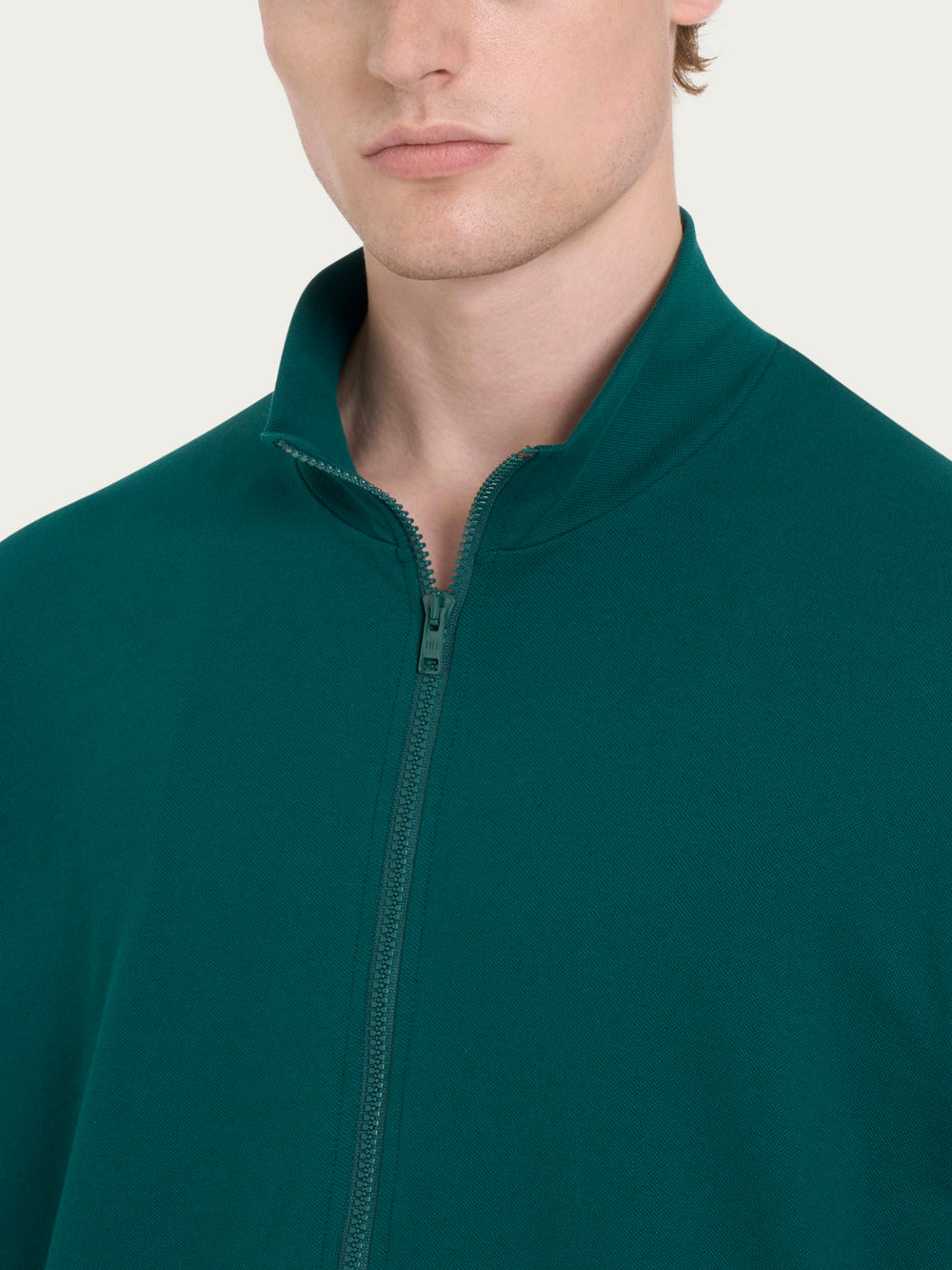 Tuta uomo marca Ragno in Eco e fresco Cotton Piquet Stretch - Outer Space in colore verde foresta - immagine 4