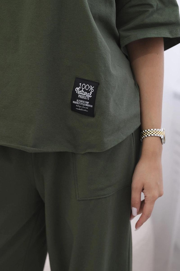 Tuta modello Japan a mezza manica in leggerissimo tessuto di viscosa in colore verde militare - immagine 4