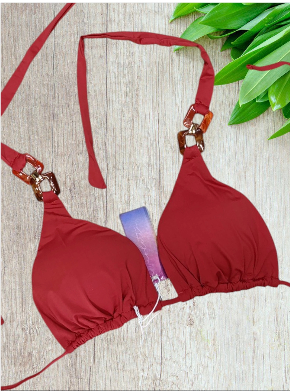Bikini a triangolo modello “Pietre” Ruggine taglia 46/XL - immagine 6