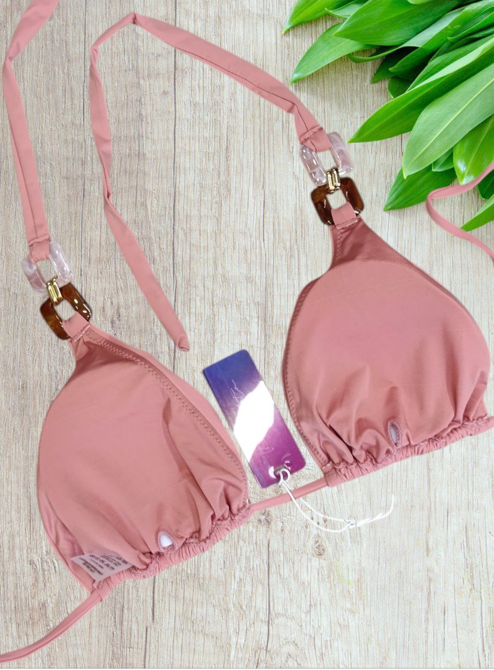 Bikini a triangolo modello “Pietre” Rosa Antico taglia 42/M - immagine 11
