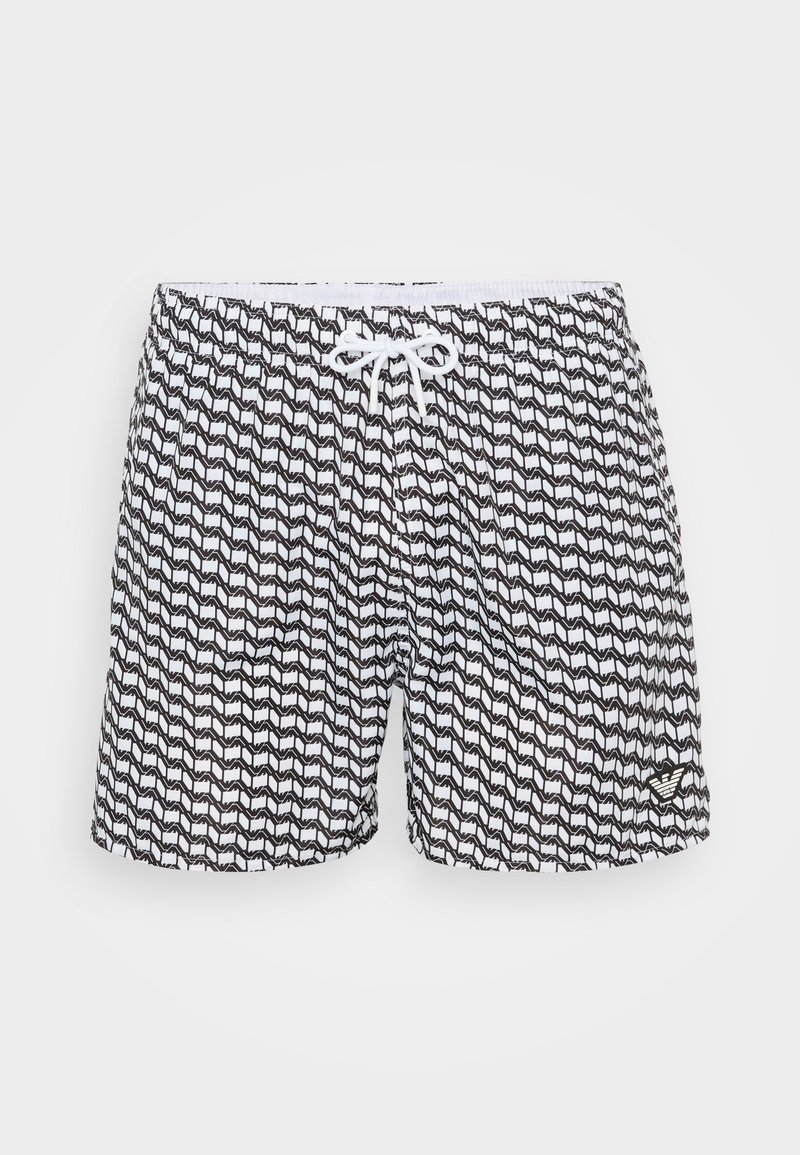 Costume da bagno uomo Emporio Armani a pantaloncino – Boxer corto stampa geometrica bianco/nera in taglia 48 - immagine 5
