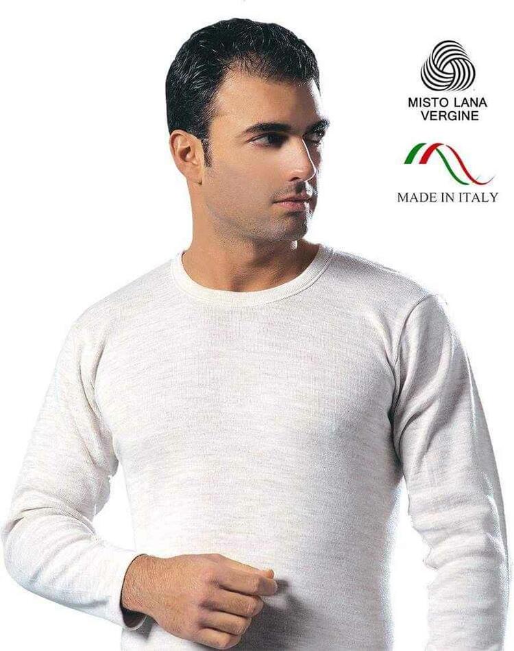 Maglia Uomo marca Leable a manica lunga girocollo in Misto Lana articolo 417 – Made in Italy