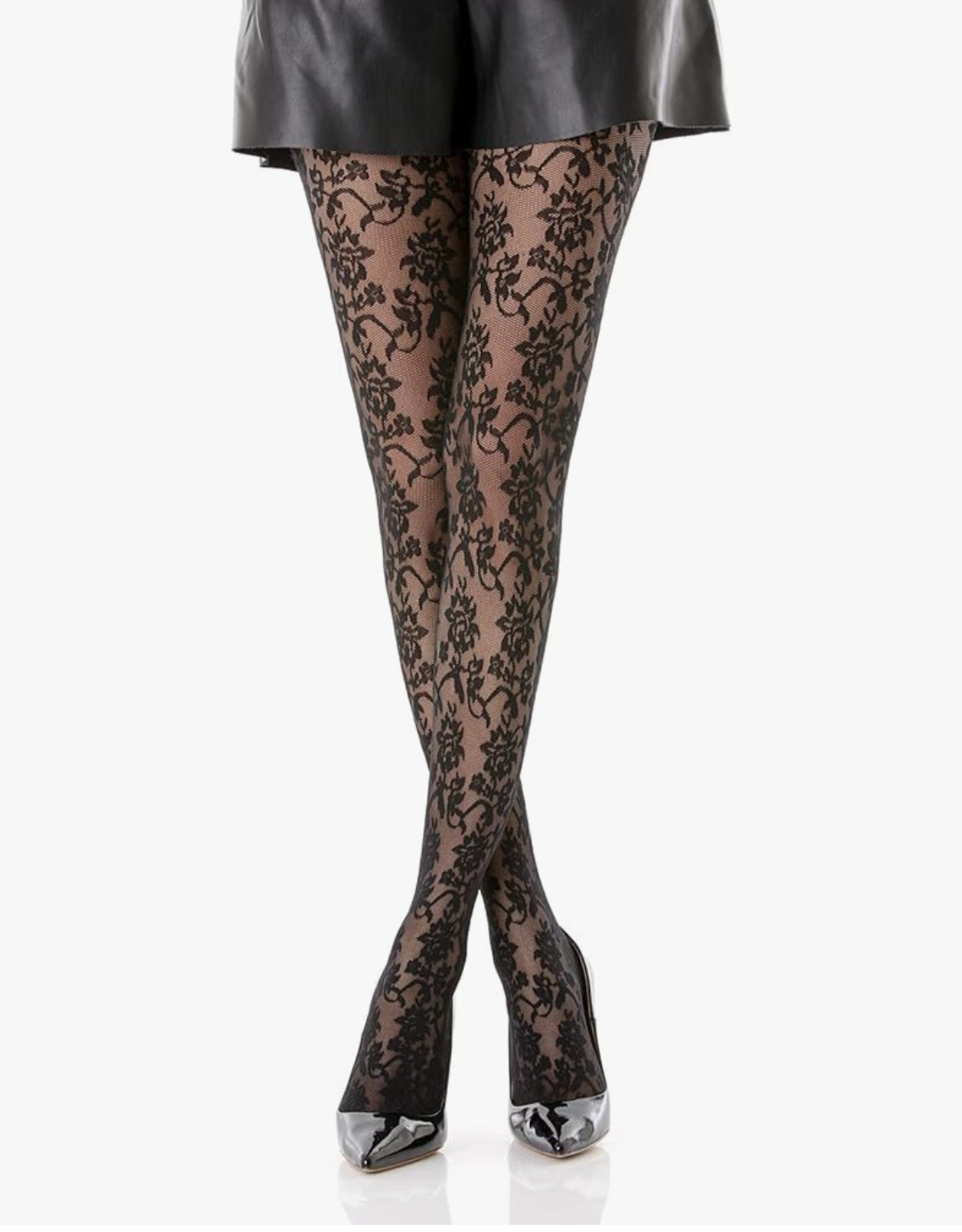 Collant fantasia Floreale in colore Nero 40 Denari marca Gi & Gi