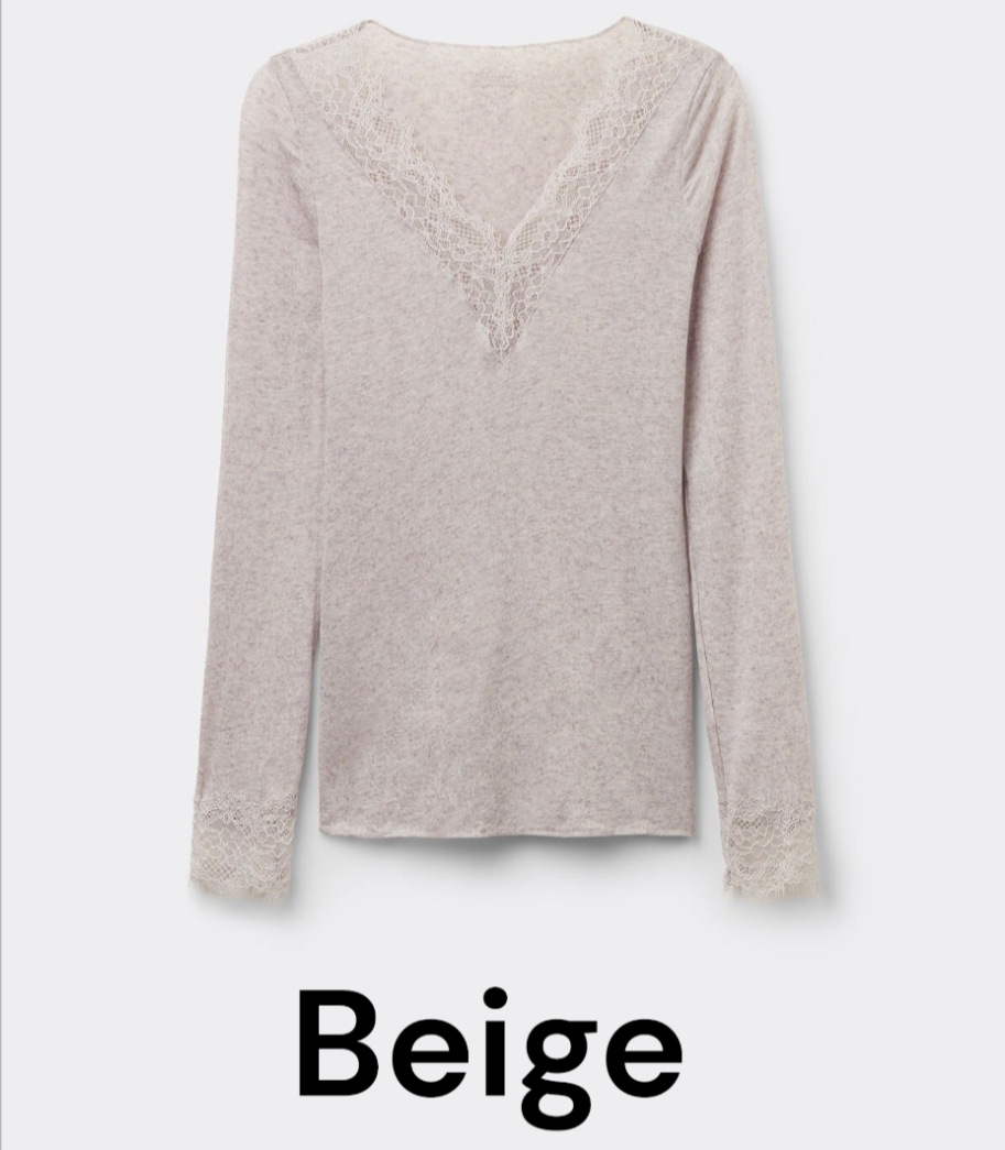 Maglia donna marca Cashmere Blend con dettaglio in pizzo in tessuto di Cashmere Superior - Made in Italy - immagine 14