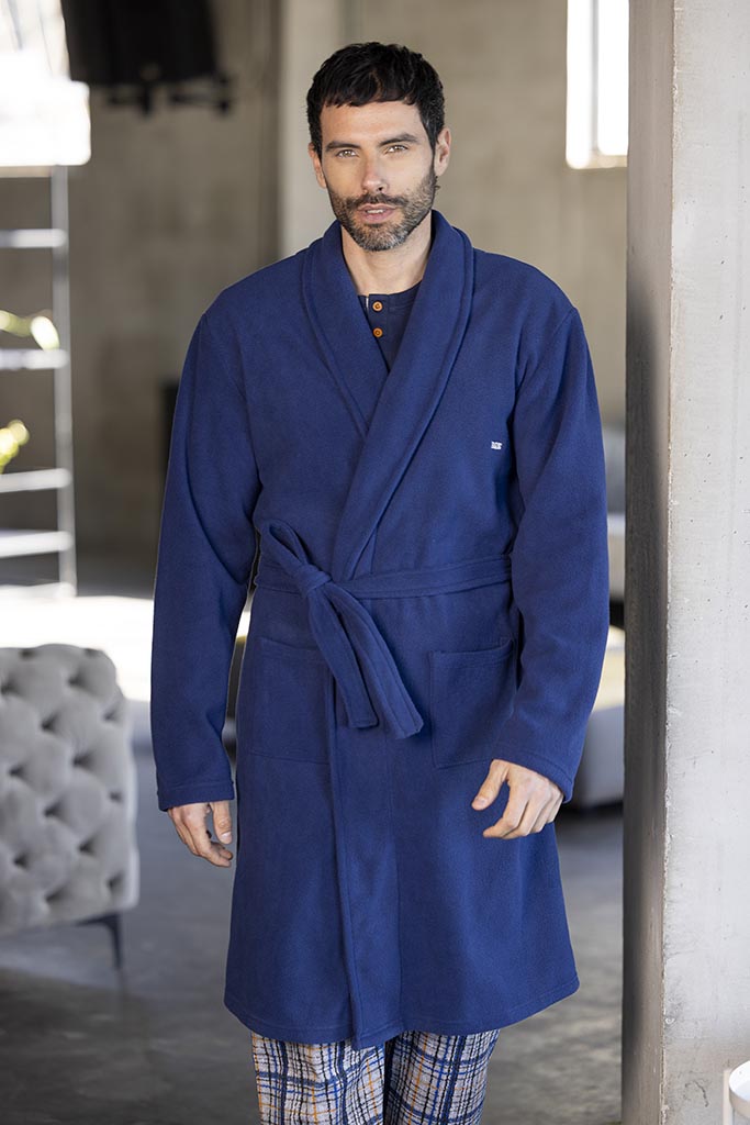 Vestaglia lunga uomo marca Irge – Modello Sciallato in tessuto pile morbido e caldo