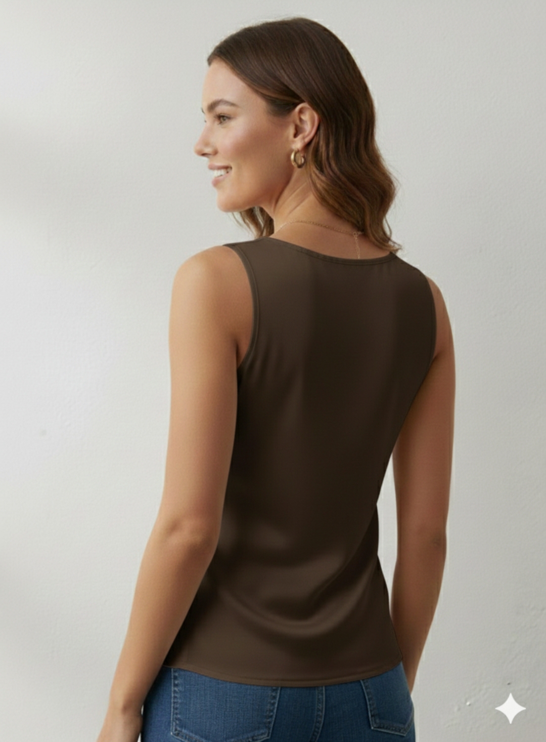 Floerns Canotta Elegante Donna In Raso Con Inserti In Rete Contrastanti - Scollo A Cravatta, Senza Maniche, Top Estivo Leggero, Vita Casual Chic (Nero, Taglie XS-L) - 2