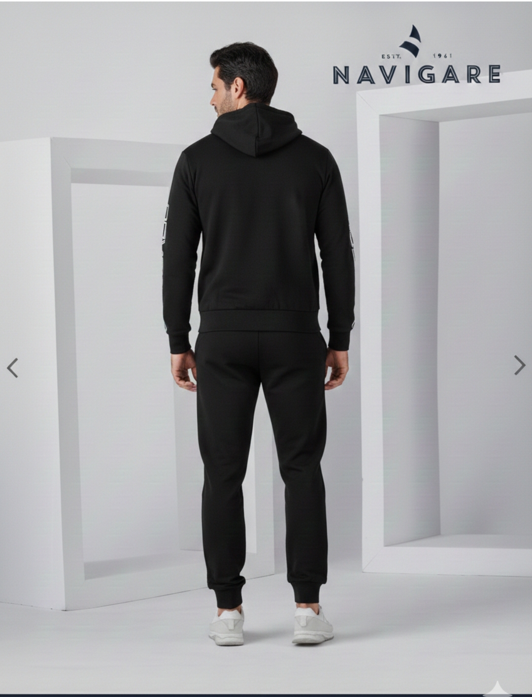 Tuta uomo marca Navigare in felpa di cotone Full Zip Black Edition - Ultima Taglia 50/L - immagine 3