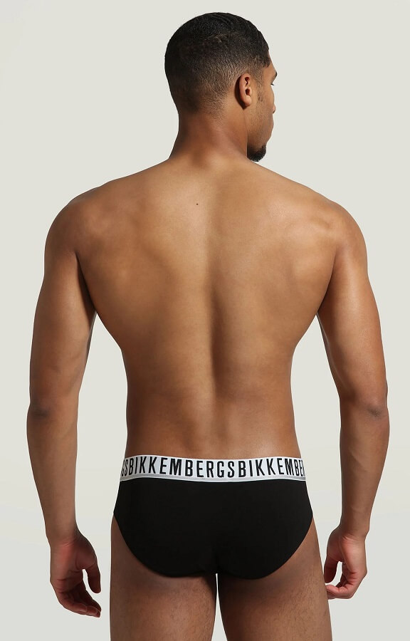 Bikkembergs - 3 Slip uomo in colore nero con elastico bianco - immagine 2