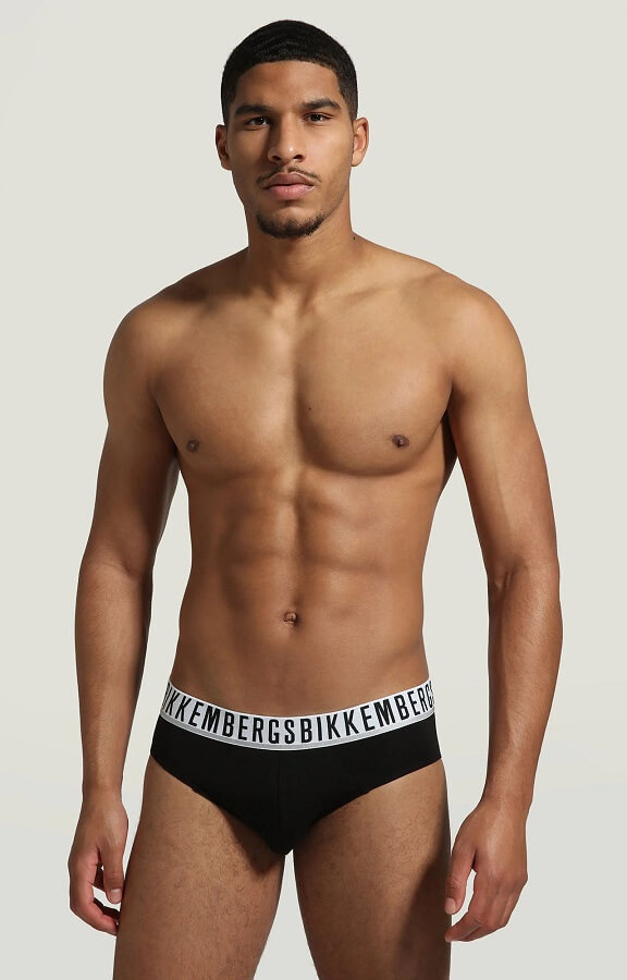 Bikkembergs - 3 Slip uomo in colore nero con elastico bianco