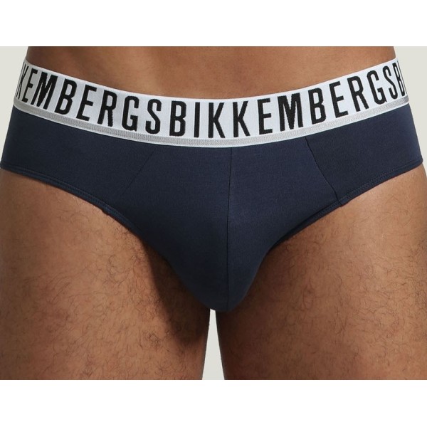Slip uomo in colore blu marca Bikkembergs in Cotone Elasticizzato - in confezione di 3 pezzi a soli 10€ - immagine 3