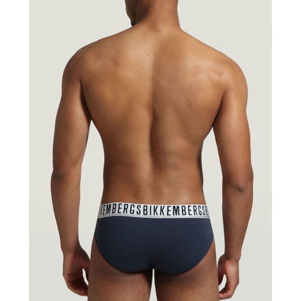Slip uomo in colore blu marca Bikkembergs in Cotone Elasticizzato - in confezione di 3 pezzi a soli 10€ - immagine 2