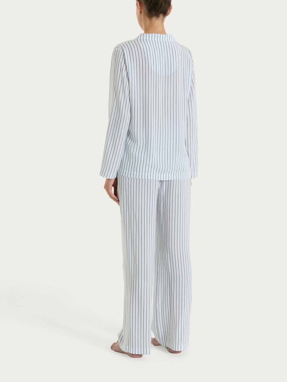 Pigiama donna lungo a righe marca Ragno in Ecoseta - Fant.Bleu - immagine 2