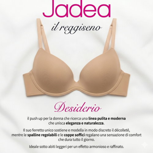 ​Jadea - Reggiseno Desiderio – Push-up Soft +1 Taglia