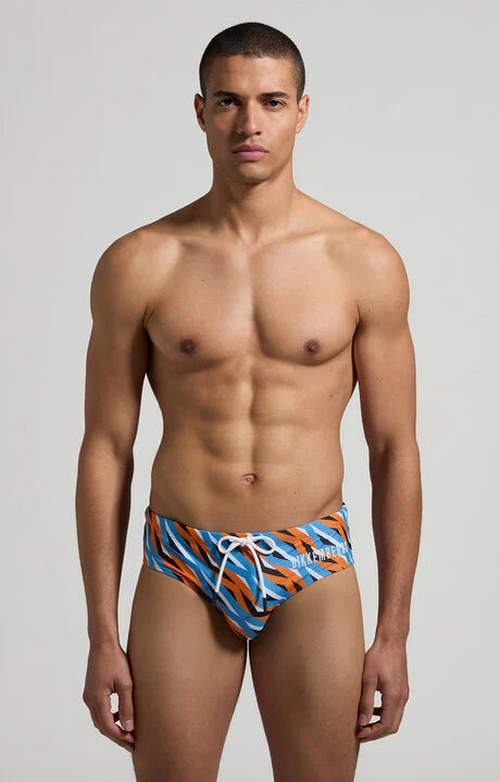 Costume a Slip Bikkembergs con Stampa Geometrica Multicolor