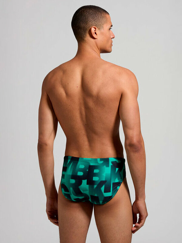 Slip Mare Uomo Bikkembergs – Stampa Pixel Verde e Nero - immagine 2
