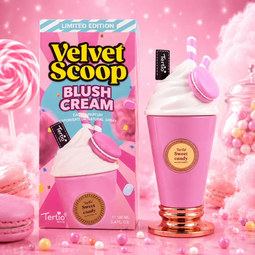 Profumo donna Tertio Blends – Velvet Scoop Blush Cream “Sweet Candy” Eau de Parfum (100ml) – LIMITED EDITION – Dupe/ Equivalente di Yum Yum di Armaf