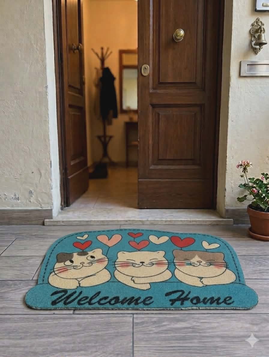 Cats Edition: Lo Zerbino "Welcome Home" con Gatti – 40x70 cm - immagine 2