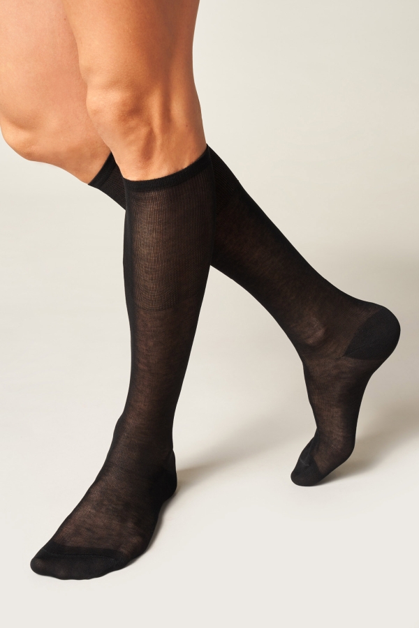 Punto - Calze Lunghe Uomo in Chiffon di Filo di Scozia extra sottile
