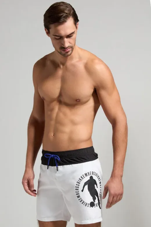 Bikkembergs - Costume a pantaloncino bianco/nero taglia M