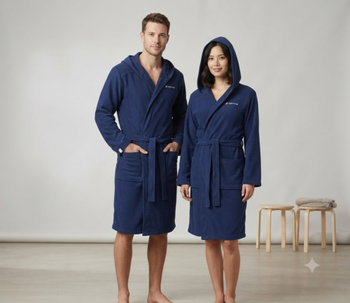 Lotto - Accappatoio Unisex Blu in Microfibra premium