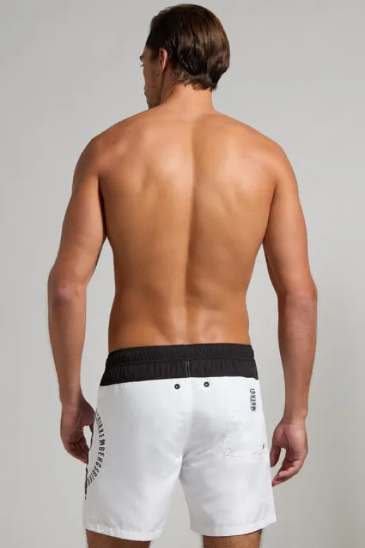 Bikkembergs - Costume a pantaloncino bianco/nero taglia M - immagine 2